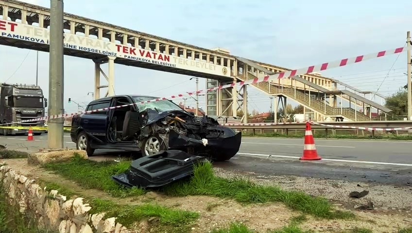 Emniyet şeridinde kaza!