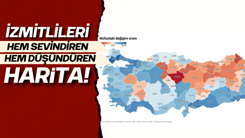 İzmitlileri hem sevindiren hem düşündüren harita! 
