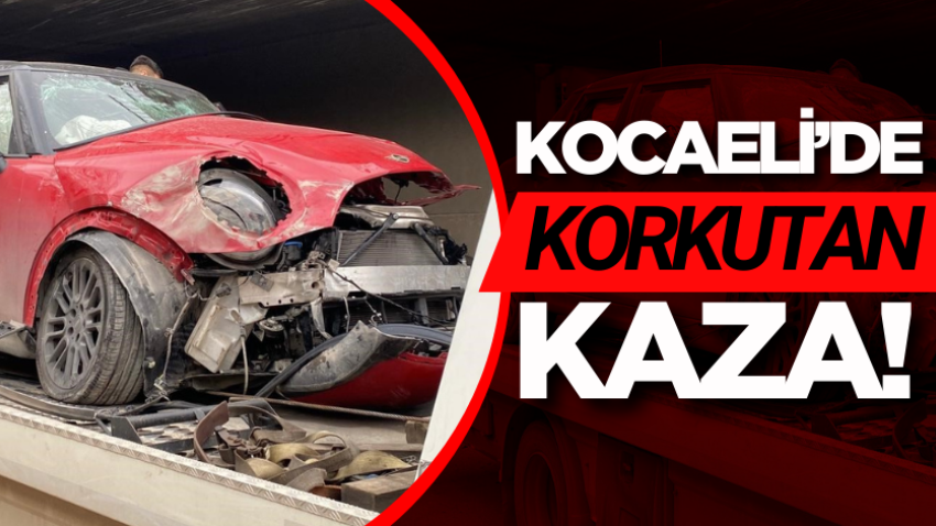 Kocaeli’de otomobil köprüye çarptı!