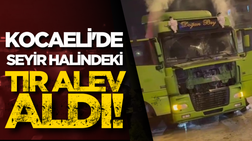 Kocaeli'de seyir halindeki tır alev aldı!
