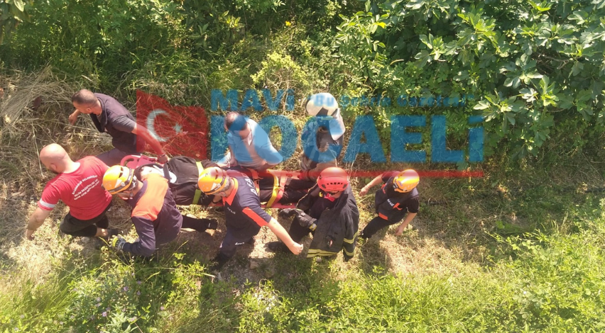 Kocaeli’de 90 metrelik uçurumdan sağ çıktı! 