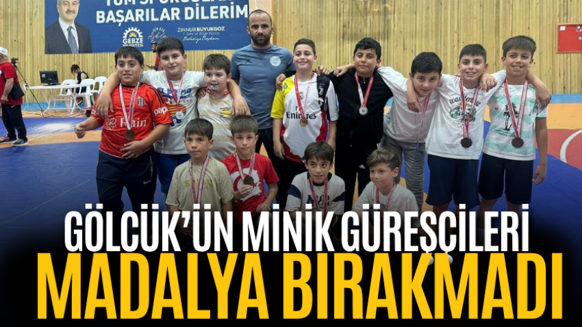 Gölcük’ün minik güreşçileri madalya bırakmadı