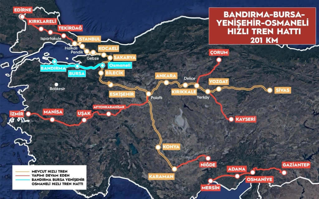 İstanbul Ankara ve Bursa'da yaşayanlara müjde: Seyahat süresi 2 saat 15 dakikaya düşüyor 