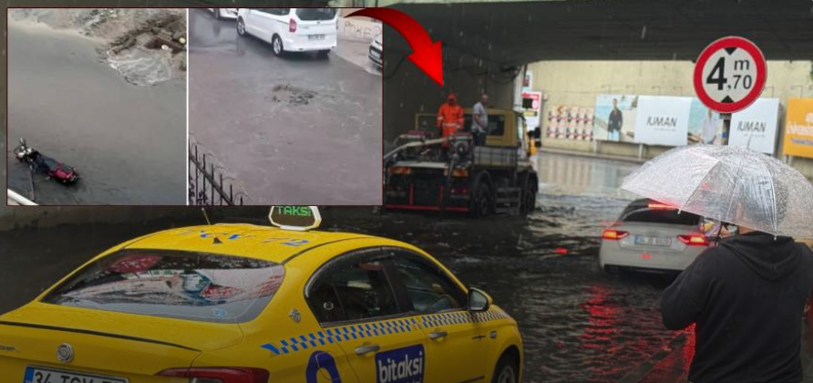 Sağanak sonrası yollar göle döndü!