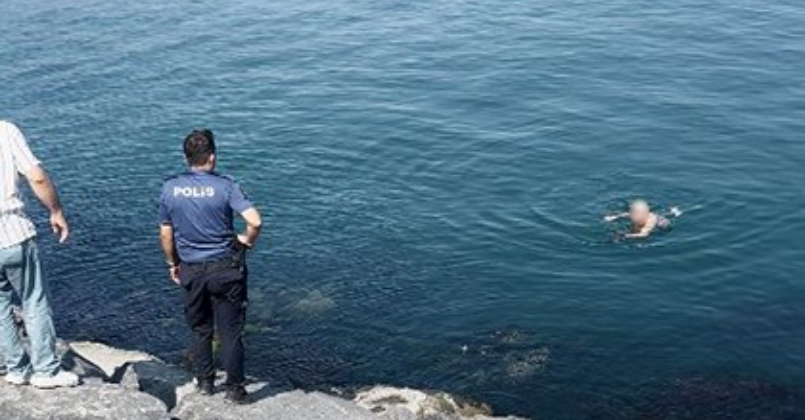 İntihar girişiminde bulunan şahıs, denize düştü!