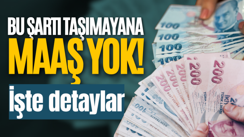 Bu şartı taşımayana maaş yok! İşte detaylar