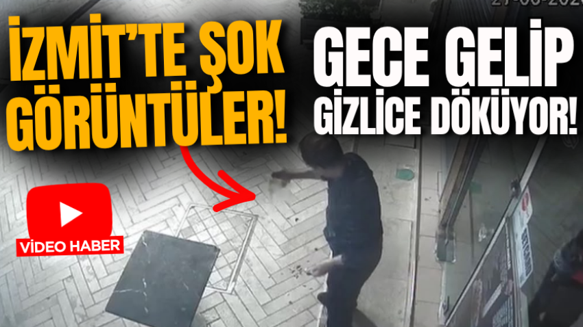 İzmit’te şok görüntüler! Gece gelip gizlice döküyor!