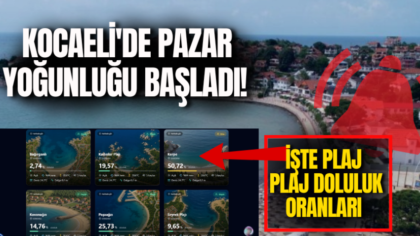 Kocaeli'de pazar yoğunluğu başladı! İşte plaj plaj doluluk oranları