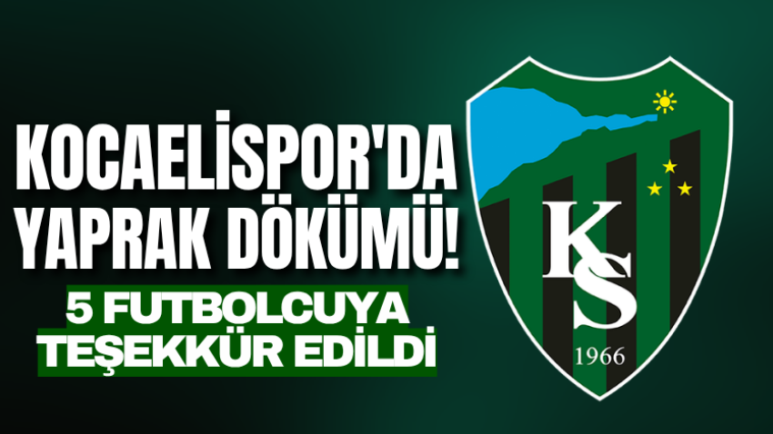 Kocaelispor'da yaprak dökümü! 5 futbolcuya teşekkür edildi