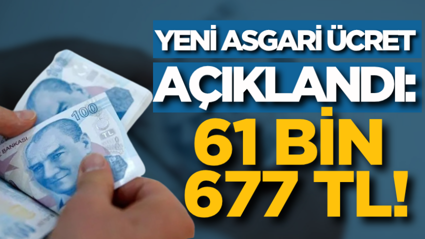 Yeni asgari ücret açıklandı: 61 bin 677 TL!