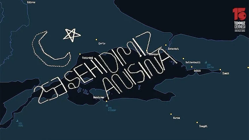 15 Temmuz'un 253 şehidi gökyüzünde anıldı