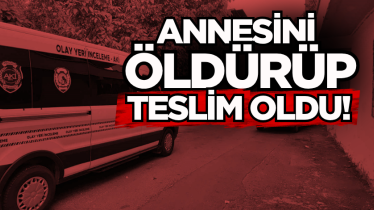Annesini öldürüp teslim oldu!