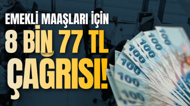 Emekli maaşları için 8 bin 77 TL çağrısı!
