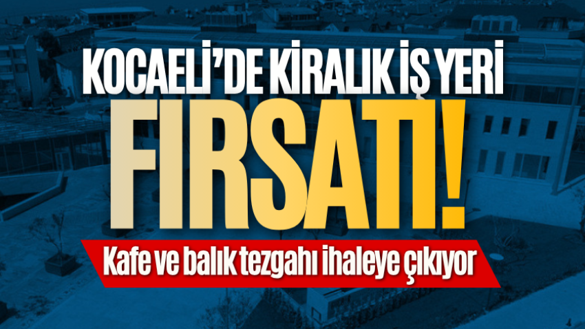 Kocaeli’de kiralık iş yeri fırsatı! Kafe ve balık tezgahı ihaleye çıkıyor