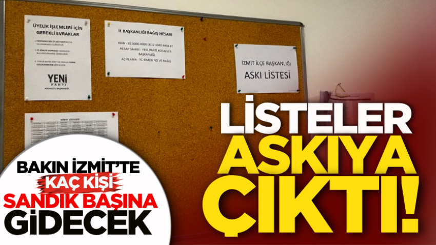 Listeler askıya çıktı! Bakın İzmit’te kaç kişi sandık başına gidecek