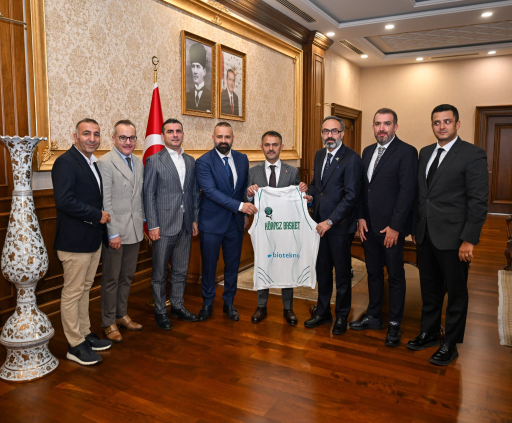 Biotekno Körfez Basket yönetiminden Vali Aktaş'a ziyaret 