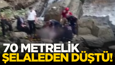 70 metrelik şelaleden düştü!