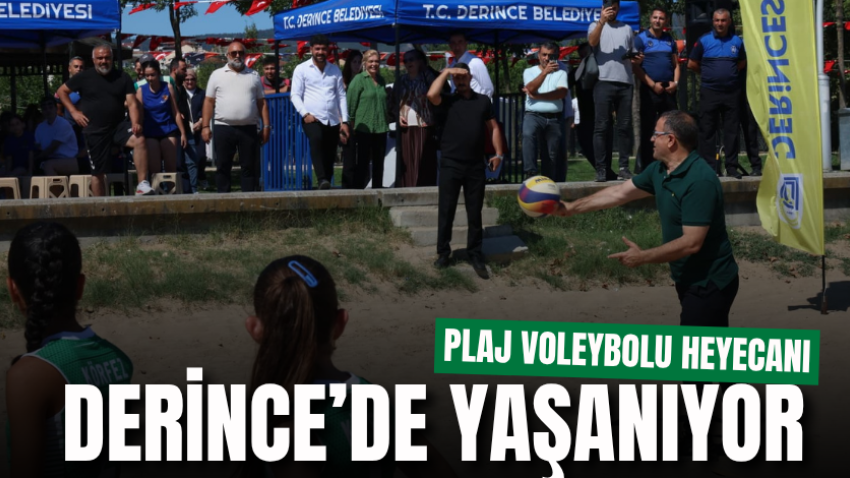 Plaj voleybolu heyecanı Derince’de yaşanıyor
