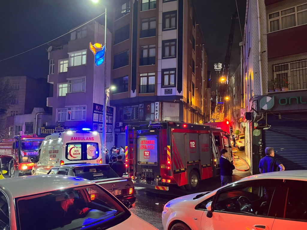 5 katlı binada korkutan yangın!