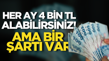 Her ay 4 bin TL alabilirsiniz! Ama bir şartı var