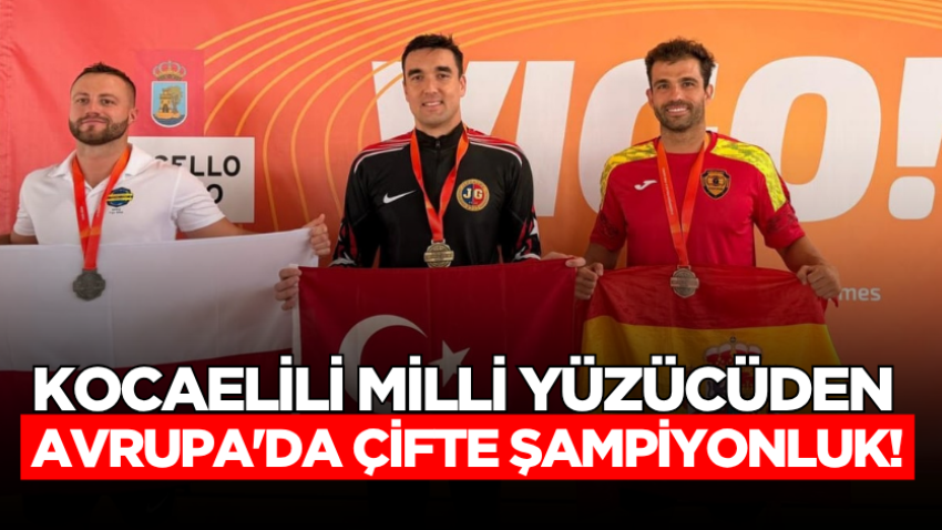 Kocaelili milli yüzücüden Avrupa'da çifte şampiyonluk!