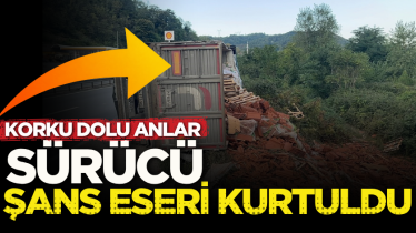 Korku dolu anlar! Sürücü şans eseri kurtuldu