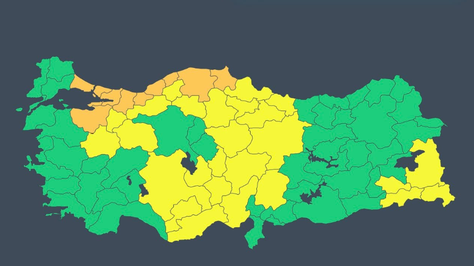 Kocaeli için turuncu kodlu uyarı!